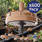 Pack 600 Goteros Autocompensantes 4 L/h | Goteros Seta No Desmontables | Uso en Agricultura y Jardín | Tubería de 16 mm