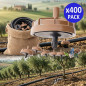 Pack of 400 Self-Compensating Drippers 4 L/h | Non-Removable Mushroom Drippers | For Agricultural and Garden Use | 16 mm Tubing