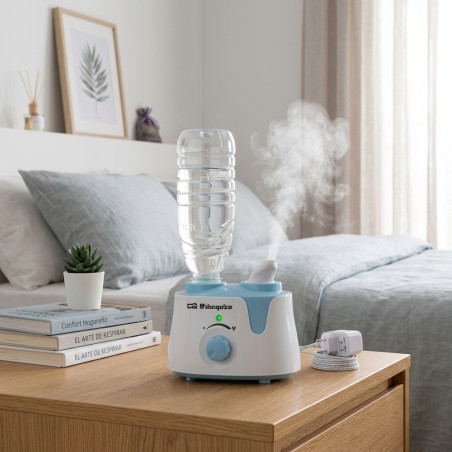 Humidificateur de bouteille | 12 W | Couverture jusqu'à 20 m² | Brume réglable | Humidificateur d'ambiance