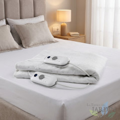 Cama com cobertor elétrico 160x140 cm, cobertor elétrico grande 2x60W, 3 níveis de aquecimento, aquecedor de cama, desligamento 