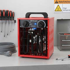 Calefactor Profesional metálico Orbegozo 2000W, Termostato Ajustable, Apagado automático de Seguridad, 19x29x17 cm
