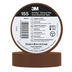 3M Braunes PVC-Isolierband 19 mm x 20 m | Universelles Elektroisolierband 600 V | Kabelisolierung und -schutz