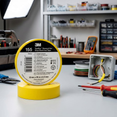 Pack 5 Cinta Aislante Amarillo PVC 3M 19mm x 20m | Cinta Eléctrica Universal 600V | Protección de Cables