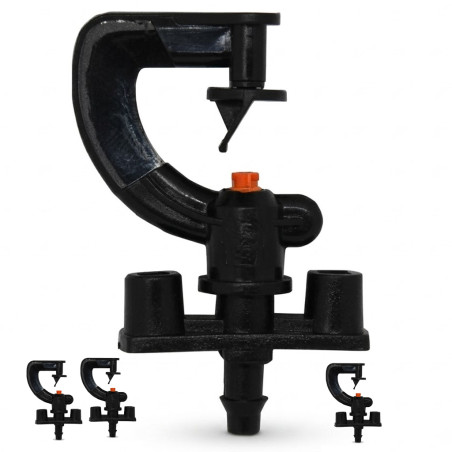 Kit d'irrigation par micro-asperseurs à 180° pour jardin et verger | Lot de 50 arroseurs | Arroseurs d'une portée jusqu'à 2,4 m