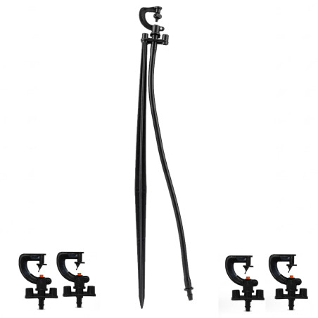 Set di 50 Microirrigatore a 180º con picchetto da 40 cm per l'irrigazione agricola