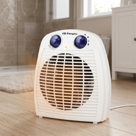 Orbegozo Kompaktheizung. Maximale Leistung 2000W. Zwei Heizstufen. Einstellbare Temperatur durch Thermostat.