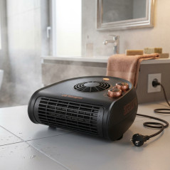 Radiateur soufflant 2500W Orbegozo. Sélecteur rotatif à trois positions, noir-bronze