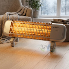 Quartz Heater with 2 Heat Settings 600-1200W | Quartz Tube Heater | Radiator with Transport Wheels