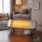 Aquecedor de quartzo com 2 níveis de potência (600-1200 W) | Aquecedor tubular de quartzo | Radiador com rodas para transporte