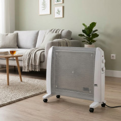 Radiatore in mica Orbegozo 2000W | Riscaldatore in mica | Radiatore elettrico bianco con termostato | Sistema di sicurezza antir