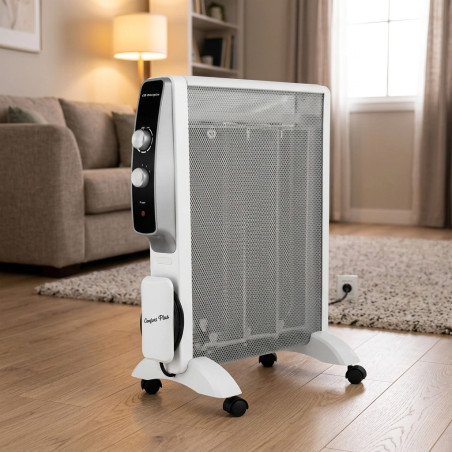 Radiateur électrique avec panneaux Mica 1500W Orbegozo RMN1575. Extinction automatique. 2 Niveaux de puissance. Sans huile