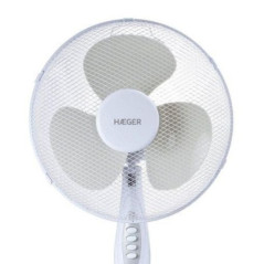 Ventilador de Pie 40 cm Haeger 3 Velocidades 45W | Oscilante y 3 Aspas | Altura Regulable | Temporizador