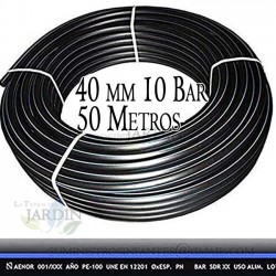 Tubo per acqua potabile da 40 mm, 10 bar, 50 m | Tubo per uso alimentare ad alta densità PE100 da 40 mm | Tubo in polietilene co