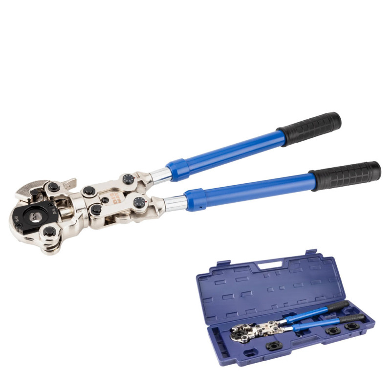 Maquina Manual Rotativa para Tuberia Multicapa | Prensadora de Crimpado con Mordazas 16 20 25 y 32 mm