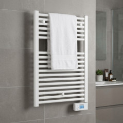 Radiador de toalhas elétrico de baixo consumo Orbegozo 500W, seca e aquece toalhas, aquecedor de toalhas com tela LCD