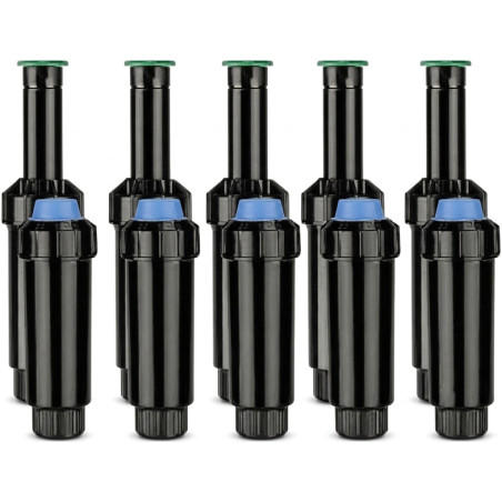 Difusor de riego KRain 5cm con Tobera KVF-8 | Alcance 2,4m | Pack 5 Aspersor Regulable 0º a 360º | Riego Preciso