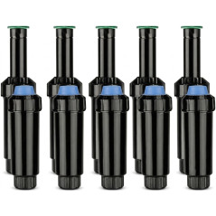 Diffusore per irrigazione KRain da 5 cm con ugello KVF-15 | Portata 4,5 m | Confezione da 5 irrigatori regolabili da 0º a 360º |