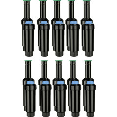Difusor de irrigação KRain de 5 cm com bico KVF-8 | Alcance de 2,4 m | Pacote com 10 aspersores ajustáveis de 0º a 360º | Irriga