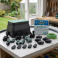 Kit de irrigação automática de 6 zonas para irrigação elétrica. Inclui temporizador, válvulas solenoides e acessórios de instala Kit de irrigação automática de 6 zonas para irrigação elétrica. Inclui temporizador, válvulas solenoides e acessórios de instala