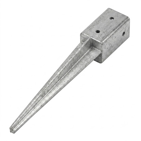 Soporte Poste de Madera 9x9x90 cm | Piqueta Acero Galvanizado cuadrado | Clavar Anclajes Base Poste Madera para Enterrar