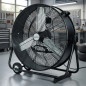Ventilador de piso industrial de 60 cm e 180 W - Ventilador para garagem, oficina, armazém ou terraço coberto sem controle remot Ventilador de piso industrial de 60 cm e 180 W - Ventilador para garagem, oficina, armazém ou terraço coberto sem controle remot