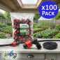 Pacote com 100 cotovelos mistos para fita de irrigação por gotejamento | Conexão de 16 mm x 3/4" | Com anéis de segurança | Pret Pacote com 100 cotovelos mistos para fita de irrigação por gotejamento | Conexão de 16 mm x 3/4" | Com anéis de segurança | Pret