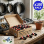 Pacote com 100 cotovelos mistos para fita de irrigação por gotejamento | Conexão de 16 mm x 3/4" | Com anéis de segurança | Pret Pacote com 100 cotovelos mistos para fita de irrigação por gotejamento | Conexão de 16 mm x 3/4" | Com anéis de segurança | Pret