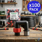 Pacote com 100 fitas de irrigação por gotejamento mistas de cotovelo de 16 mm x 1/2'' com anéis de segurança