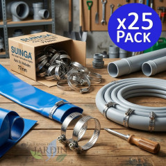 Pack of 25 Metal Clamps for 52mm Pipes | Layflat Hose Clamps | For Irrigation Installations