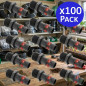 Pack 100 Enlace riego por goteo 16mm x 1/2'' Anilla de Seguridad | Manguito conector tuberia 16 mm | Enlace Goteo Manguera 16 mm