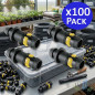 Pack of 100 20mm Drip Irrigation Sockets with Safety Ring | 20mm Pipe Connector Socket | Drip Irrigation Socket for 20mm Irrigat