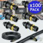 Pack of 100 20mm Drip Irrigation Sockets with Safety Ring | 20mm Pipe Connector Socket | Drip Irrigation Socket for 20mm Irrigat