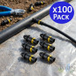 Lot de 100 Raccord connexteur 16mm avec anneau de sécurité pour goutte à goutte Lot de 100 Raccord connexteur 16mm avec anneau de sécurité pour goutte à goutte
