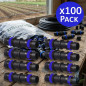 Lot de 100 raccords pour irrigation goutte à goutte 20 mm avec bague de sécurité | Manchon de raccordement pour tuyau de 20 mm |