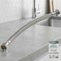 Mangueira reforçada para encanamento, 50 cm, 3/4" macho - 3/4" fêmea | Mangueira de aço inoxidável | Mangueira flexível para tor Mangueira reforçada para encanamento, 50 cm, 3/4" macho - 3/4" fêmea | Mangueira de aço inoxidável | Mangueira flexível para tor