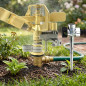 Verstellbarer Messing-Gartenregner (1/2 Zoll) mit Metallhalterung | Reichweite: 10–15 m | Gartenregner