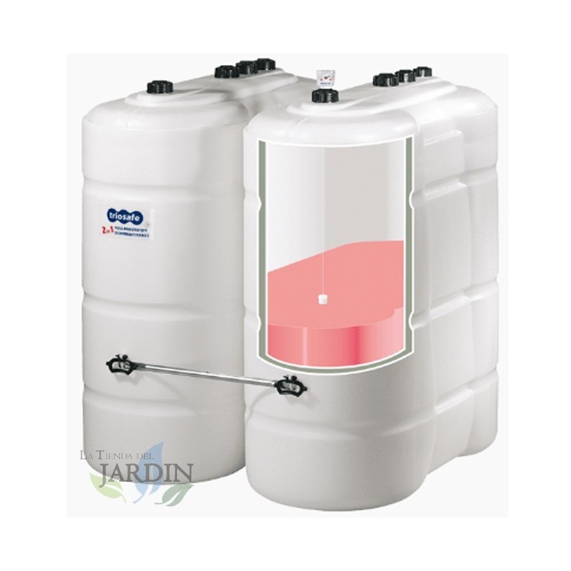 Tanque de diesel 2000 litros 220x77x170 cm com tanque duplo