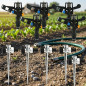 Circular Agricultural Irrigation Sprinkler | Pack of 5 360° Sprinklers with 1/2" Thread and Metal Spikes | Lawn Sprinkler 7 to 1