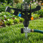 Arroseur circulaire pour l'irrigation agricole | Arroseur à 360° avec filetage 1/2" et piquet métallique | Arroseur de pelouse d