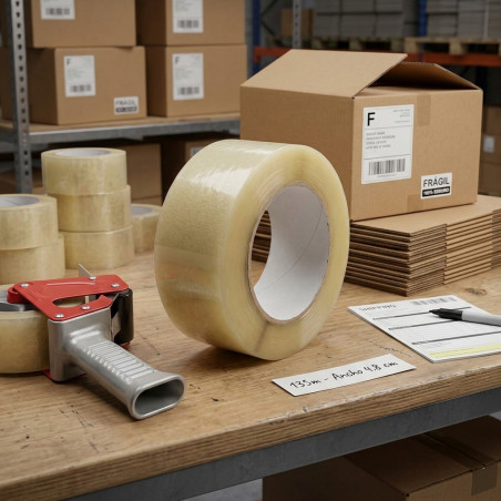 Cinta Adhesiva de Precinto Transparentes 48 mm x 135 m | Cinta de Embalaje de Alta Resistencia | Precinto para Cajas