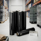 Pack of 6 Black Stretch Film for Palletizing 2 Kg | Width 50 cm | Thickness 23 Microns | Protective Plastic for Industrial Packa