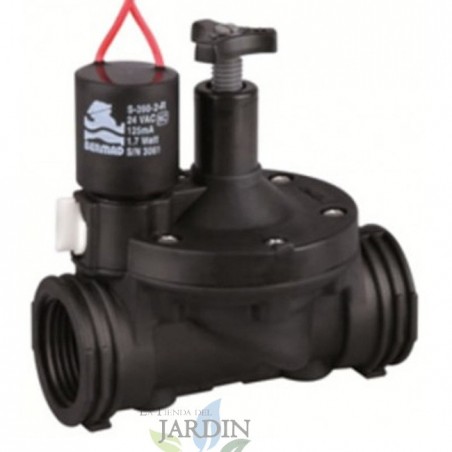 1" 24V Bermad solenoid valve with 200 series flow regulator, residential and agricultural use