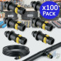 Pack 100 Toma Goteo 16mm con Anilla de Seguridad | Toma conector tuberia 16 mm | Toma Goteo para Manguera de Riego 16 mm