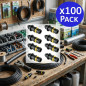 Pack of 100 20mm Drip Irrigation Sockets with Safety Ring | 20mm Pipe Connector Socket | Drip Irrigation Socket for 20mm Irrigat