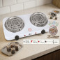 Plaque de cuisson électrique 2 feux | 1000 W | 45 x 27 x 7 cm | Idéale pour le charbon de narguilé Plaque de cuisson électrique 2 feux | 1000 W | 45 x 27 x 7 cm | Idéale pour le charbon de narguilé
