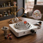 Hornillo Electrico 1 Fuego | Placa de Cocina Electrica 1000W 1 Quemador | Cocina 23x26x8 cm | Ideal para Carbones de Shisha