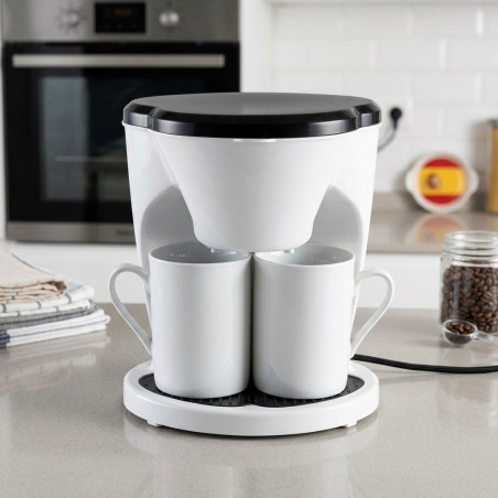 Caffettiera a goccia nera 0,6 litri, 2 tazze 450W
