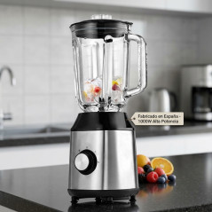 Batidora de Vaso Acero Inoxidable 1,5 Litros 1000W, 5 Velocidades, Alta Potencia