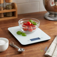 Wooden Kitchen Scale 5 Kg - 1g Graduation | Digital Kitchen Scale | Digital Kitchen Scale | Food Scale 16x23 cm