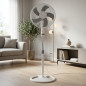 Ventilatore a piantana da 16" | Ventilatore con testa oscillante a 3 velocità | Altezza regolabile fino a 1,3 m | Potenza 50 W |